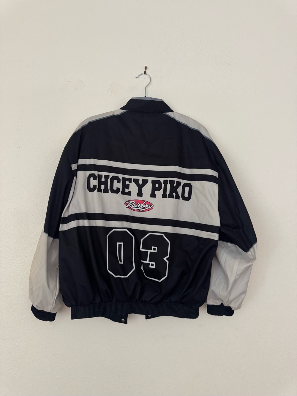 Vintage Piko 1988 Black & Cream Varsity Bomber Jacket Size Medium - Picture 2 of 10